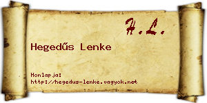 Hegedűs Lenke névjegykártya