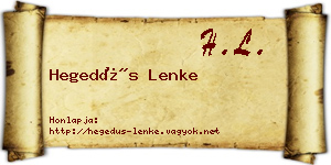 Hegedűs Lenke névjegykártya